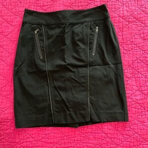 Ann Taylor Black Mini Skirt with Zipper Details
